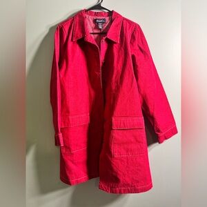 Denim & Co, Red jacket, size medium.